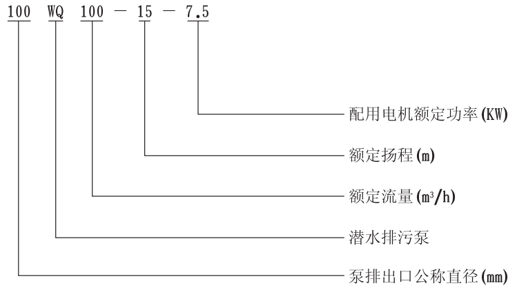 WQ高效固定式潜水草莓视频网站在线观看入口型号意义